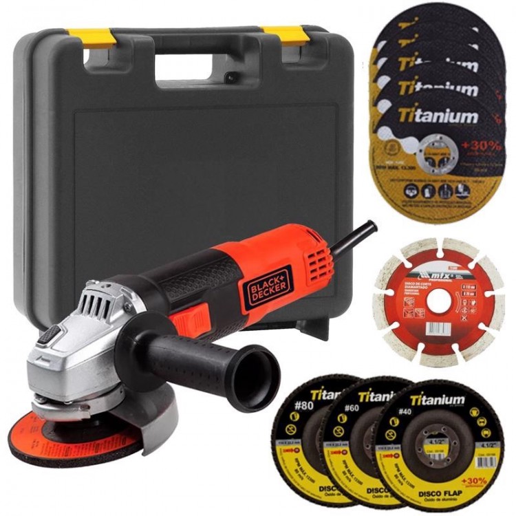 Esmerilhadeira 4.1/2 820w G720 Black&Decker com maleta