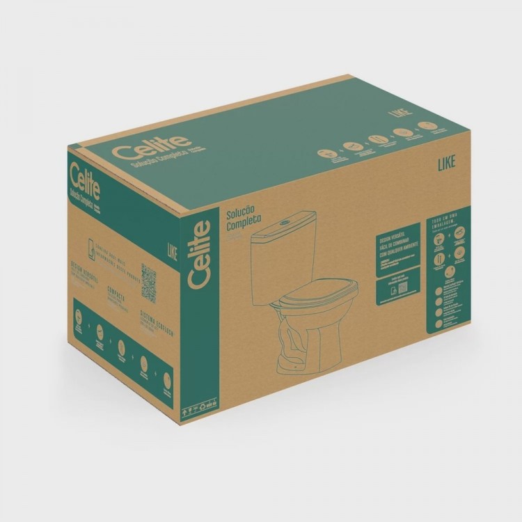 Kit Vaso Sanitário com Caixa Acoplada e Assento Like Celite