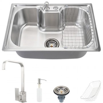Cuba para cozinha com acessórios carajás e Torneira misturador monocomando gourmet São lorenço pingoo