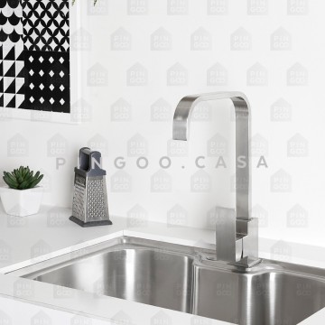 Cuba para cozinha com acessórios carajás e Torneira misturador monocomando gourmet São lorenço pingoo