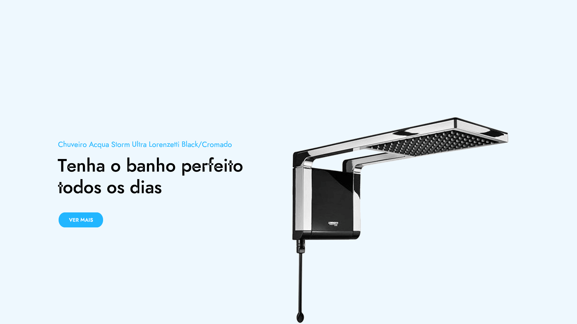 Chuveiro Acqua Storm Ultra Lorenzetti Black/Cromado