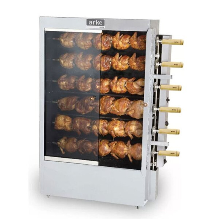 Assador De Frangos A Gás Arke 6 Queimadores Fg-30