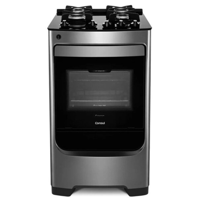 Fogão De Piso Consul 4 Bocas Com Mesa De Vidro Acendimento Automático
