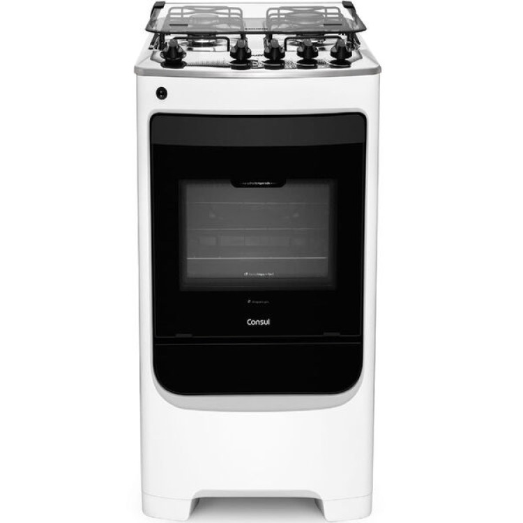 Fogão Consul 4 Bocas Branco Com Acendimento Automático - Cfo4nab Bivolt