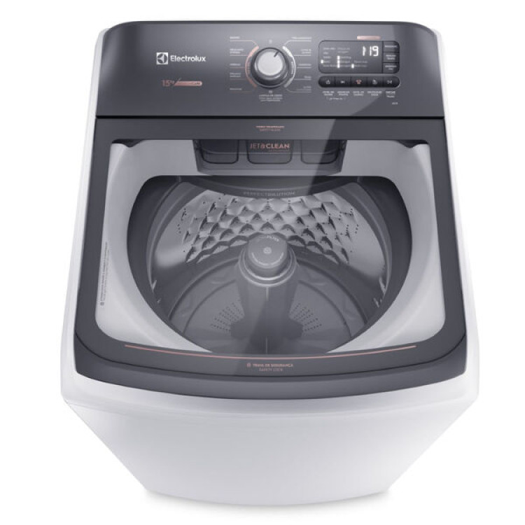 Máquina De Lavar 15kg Electrolux Premium Care Com Cesto Inox. Jet Clean E Time Control (lec15) 127v