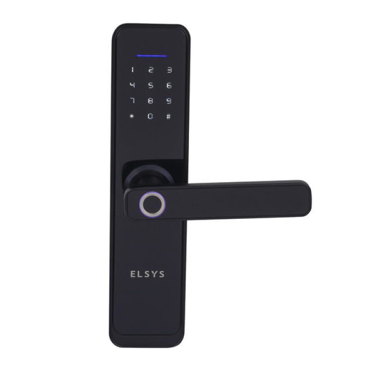 Fechadura Eletrônica Digital Elsys com Biometria, Chave e Senha e Wi-Fi ESF-DE4000B Embutir para Porta de Giro