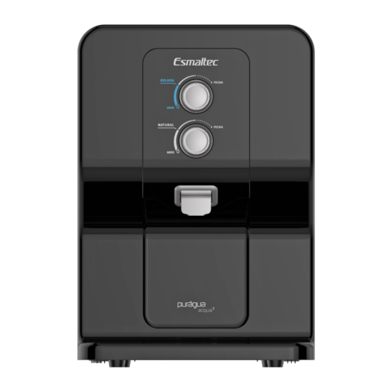 Purificador de Água Esmaltec Gelada e Natural com Compressor ACQUA7 Preto 127V (110V)