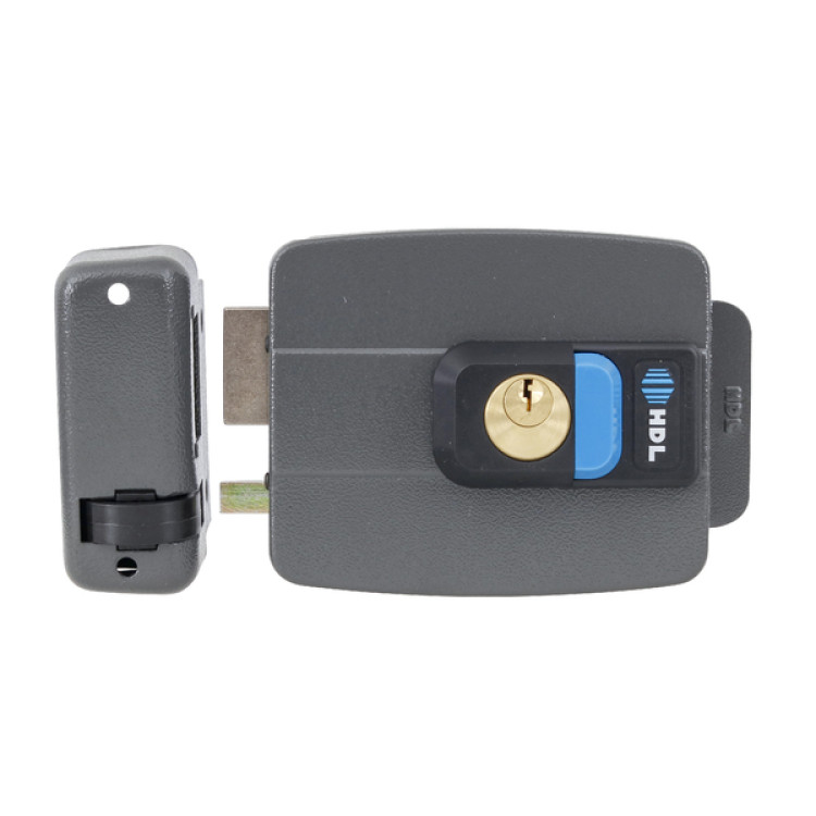 Fechadura Elétrica C-90 com Botão 12V Cinza HDL