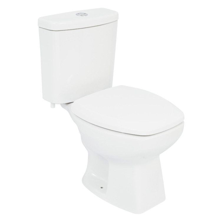 Kit Vaso Sanitário com Caixa Acoplada e Assento Branco Duplo Acionamento 3/6L Saída Vertical Thema Incepa Kit Vaso Sanitário com Caixa Acoplada e Assento Branco Duplo Acionamento 3/6L Saída Vertical Thema Incepa