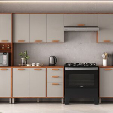 Cozinha Completa Modulada 6 Peças Itafriz Itatiaia Cinamomo/fendi