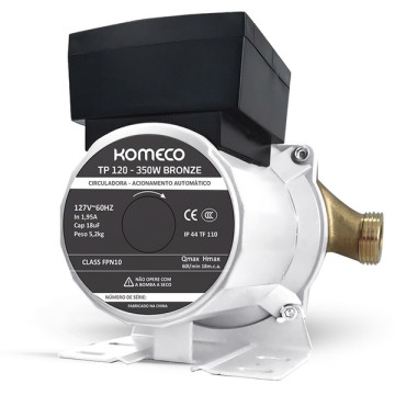 Pressurizador para Sistema Hidráulico 127V (110V) TP120 G1 350W Komeco Pressurizador para Sistema Hidráulico 127V (110V) TP120 G1 350W Komeco