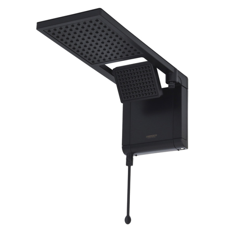 Chuveiro Elétrico Eletrônico 220V 7800w Preto Fosco Quadrado Acqua Duo Ultra Lorenzetti Chuveiro Elétrico Eletrônico 220V 7800w Preto Fosco Quadrado Acqua Duo Ultra Lorenzetti
