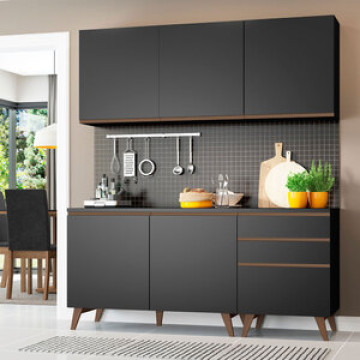 Cozinha Compacta Madesa Reims Com Balcão - 5 Portas 3 Gavetas
