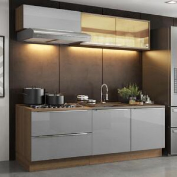 Cozinha Completa Madesa Lux Com Armário E Balcão 5 Portas 2 Gavetas - Rustic