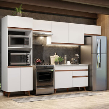 Cozinha Completa Madesa Reims 330001 Com Armário E Balcão - Branco