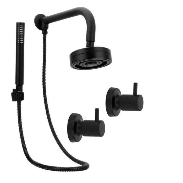 Chuveiro Autolimpante Black Completo + Acabamento Preto Chuveiro Autolimpante Black Completo + Acabamento Preto