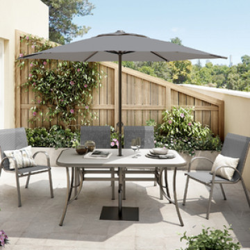 Ombrelone Central 2,31x2,60x2,60m em Aço Cinza Polar Hexagonal Naterial