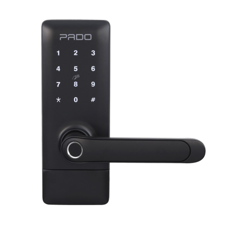 Fechadura Eletrônica Digital Pado de Biometria Cartão Senha Chave Wi-Fi FDE-300W Resistente à Água Preta de Embutir