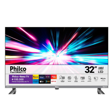 Smart Tv Philco 32, Dolby Audio, Led, Roku Tv - Ptv32k34rkgb Smart Tv Philco 32, Dolby Audio, Led, Roku Tv - Ptv32k34rkgb