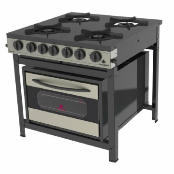Fogão 2 Queimadores Simples E 2 Queimadores Duplos Inox Com Forno Progás Fogão 2 Queimadores Simples E 2 Queimadores Duplos Inox Com Forno Progás