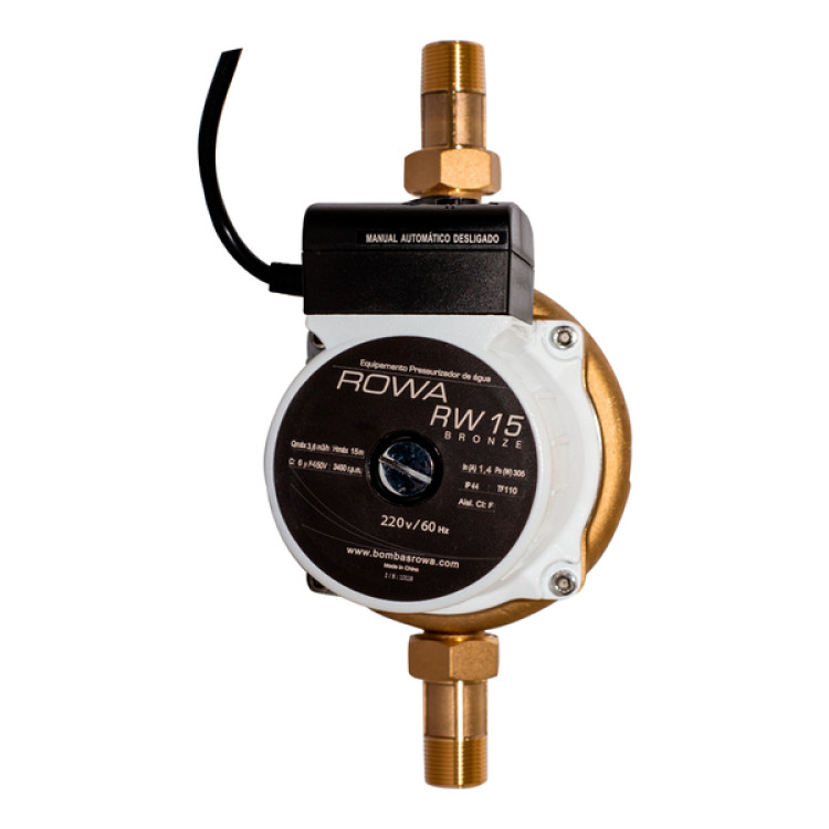 Pressurizador para Aquecedor de Água a Gás Bronze 220V RW15 305W Rowa Pressurizador para Aquecedor de Água a Gás Bronze 220V RW15 305W Rowa