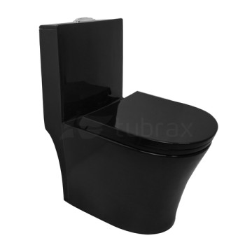 Vaso Sanitário Monobloco Preto Completo - Caixa Acoplada Privada Modelo Umbra Tubrax