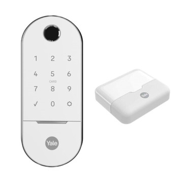 Fechadura Digital Yale com Biometria Cartão Senha Chave Wi-Fi e Bluetooth com Hub Lia Resistente à Água Branca Embutir Fechadura Digital Yale com Biometria Cartão Senha Chave Wi-Fi e Bluetooth com Hub Lia Resistente à Água Branca Embutir